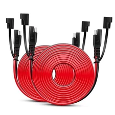  2PCS 12FT SAE to SAE Extension Cable 16AWG 2 Pin 2Pcs 12FT SAE Extension Cable