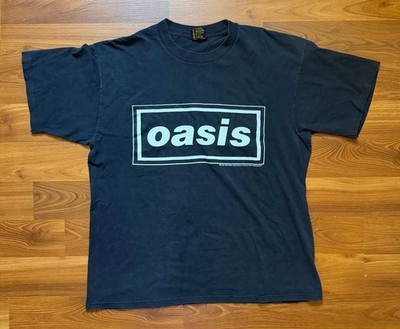 Vintage Oasis Logo T-Shirt Brockum Worldwide 1995 XL Black 21.5x27