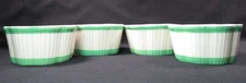 4 Fraunfelter Ruffle Edge Ramekins - 3 Oz - Cream/Green
