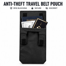 Anti Theft Rfid Money Belt Bag Hidden Travel Wallet Credit Card Id Cash Passport