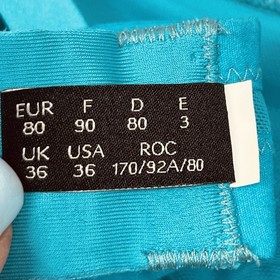 Studio La Perla teal mesh unlined underwire bra, 36C.