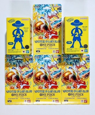 One Piece 2x Sealed Mystery Luffy Figures & 4x Kami's Island Booster Packs