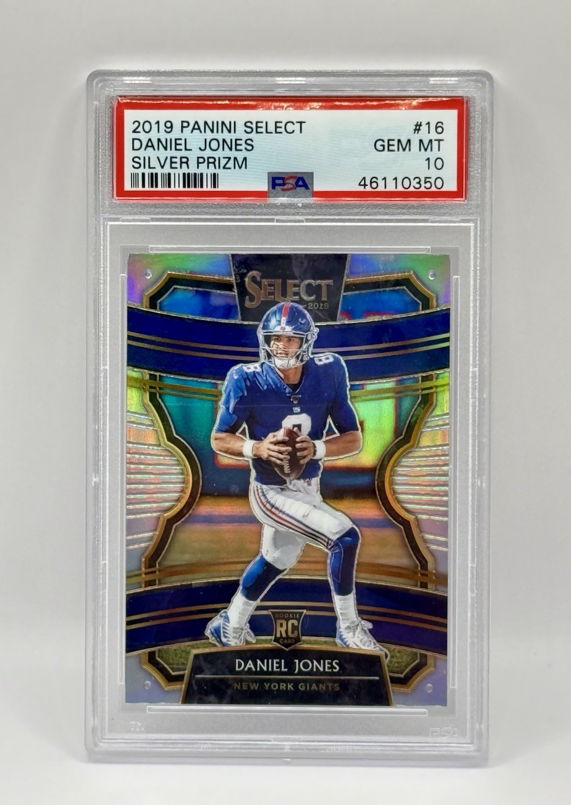 2019 Select Daniel Jones RC Silver Prizm Concourse #16 Giants PSA 10
