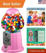 Vintage 11-Inch Mini Gumball Machine - Clear Glass Globe & Metal Base