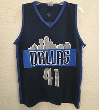 NBA Dirk Nowitzki Dallas Mavericks Blue 41 Boys Medium NBA Jersey AT T Promo