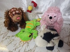   Ganz Webkinz Plush Bundle: Pink Poodle, Bullfrog, Cow, Chicken, Chocolate Dog