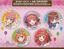 Fuji Q Highland Limited Set 5 Badge Pin Movie The Quintessential Quintuplets