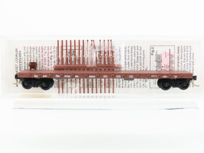 #ad N Scale Micro Trains MTL 44010 GN Great Northern Railroad 50#x27; Flat Car #66212 $21.95
