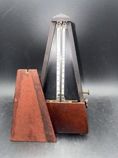 Vintage Wittner Metronome WORKS Made in Germany Wind Up Wood Grain Pyramid