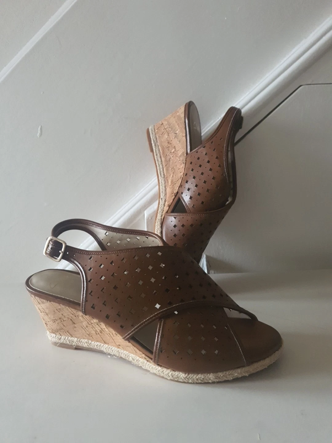 Sandali con zeppa marroni Clarks taglia 7