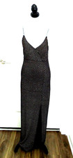 Fred David Women's Black Full Length Bodycon Dress Jersey Spaghetti Strap 1/S/36