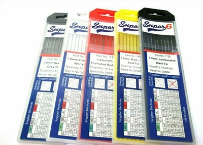 10 x WOLFRAMELEKTRODE BLAU/GRAU/GOLD/WEISS 1,0/1,6/2,4/3,2mm x1/5