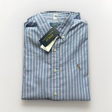 125 Value Polo Ralph Lauren Men's Slim Fit Striped Oxford Shirt Size Medium