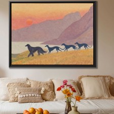 Watercolor Painting Afghan Hound Dog Canvas Print Nature Dog Artwork Wall Decor