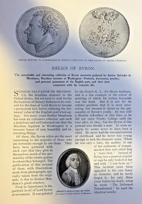 1897 Relics of Poet Lord Byron illustrated