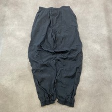 Nike Track Pants Mens Medium Y2K Nylon Vintage Embroidered Tracksuit, Black