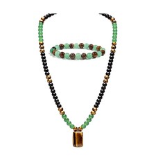 Money Bracelets Necklace Jewelry Set for Women Men Jade Crystal Large, A10