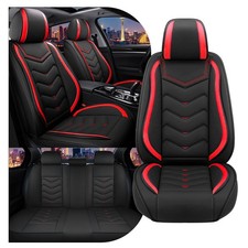 Car Seat Covers For Fiat 500c 2012-2019 Nappa Leather Black Red Standard 5 Seats