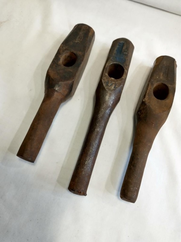 3 Vintage Blacksmith R/R Drift Punch Hammers 7/8" & 1" Warwood, Ulkwerk, Warren