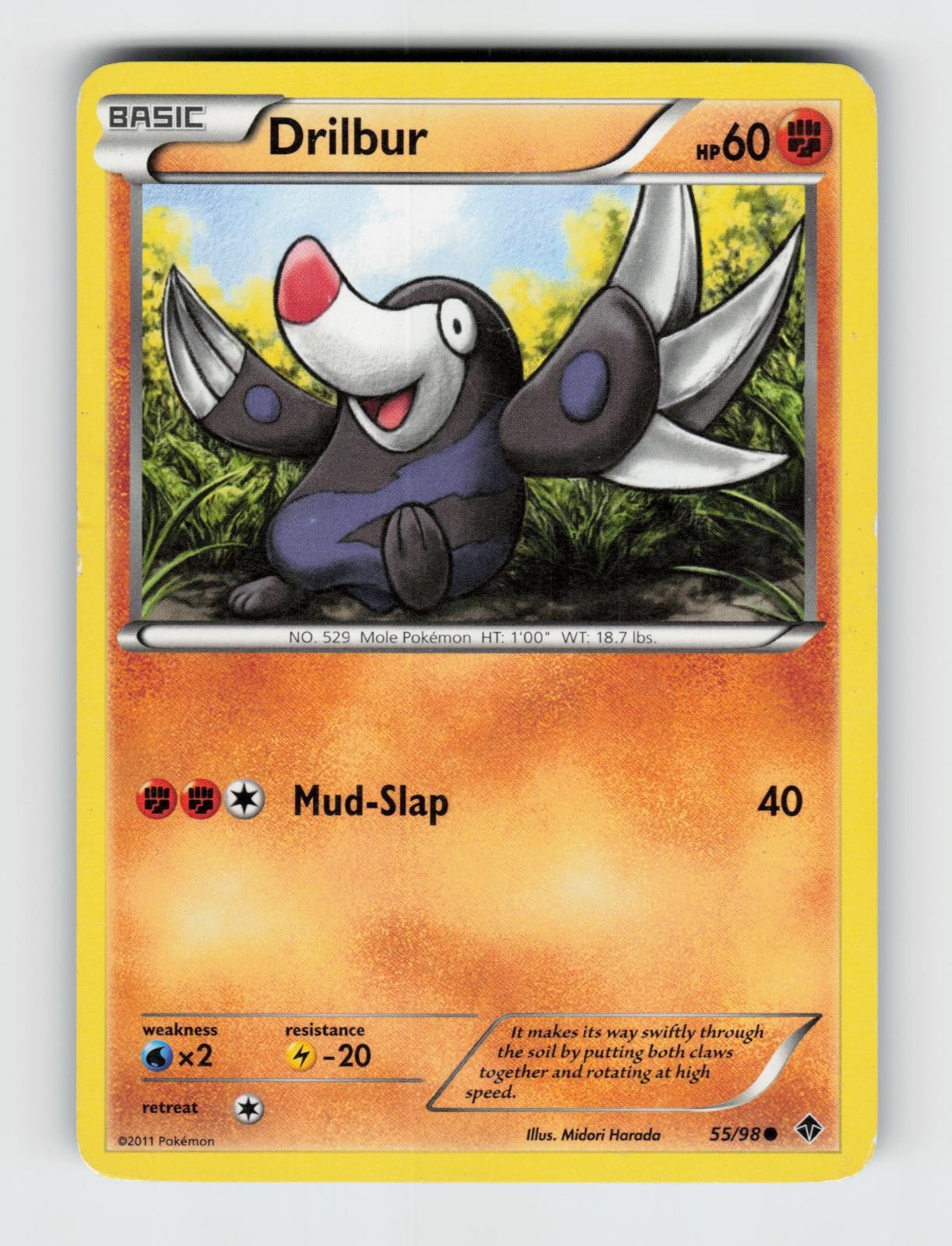 Drilbur 55/98 Common Emerging Powers Pokemon 2011 Moderately Played