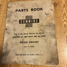 Cummins NHC4 NH NH10 NH20 NT NT20 NTO NRT20 NRT NRTO Engine Parts Catalog Manual