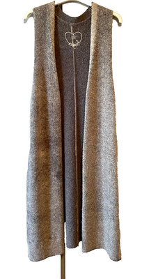 Frogbox Strickjacke ärmellos grau Gr. S
