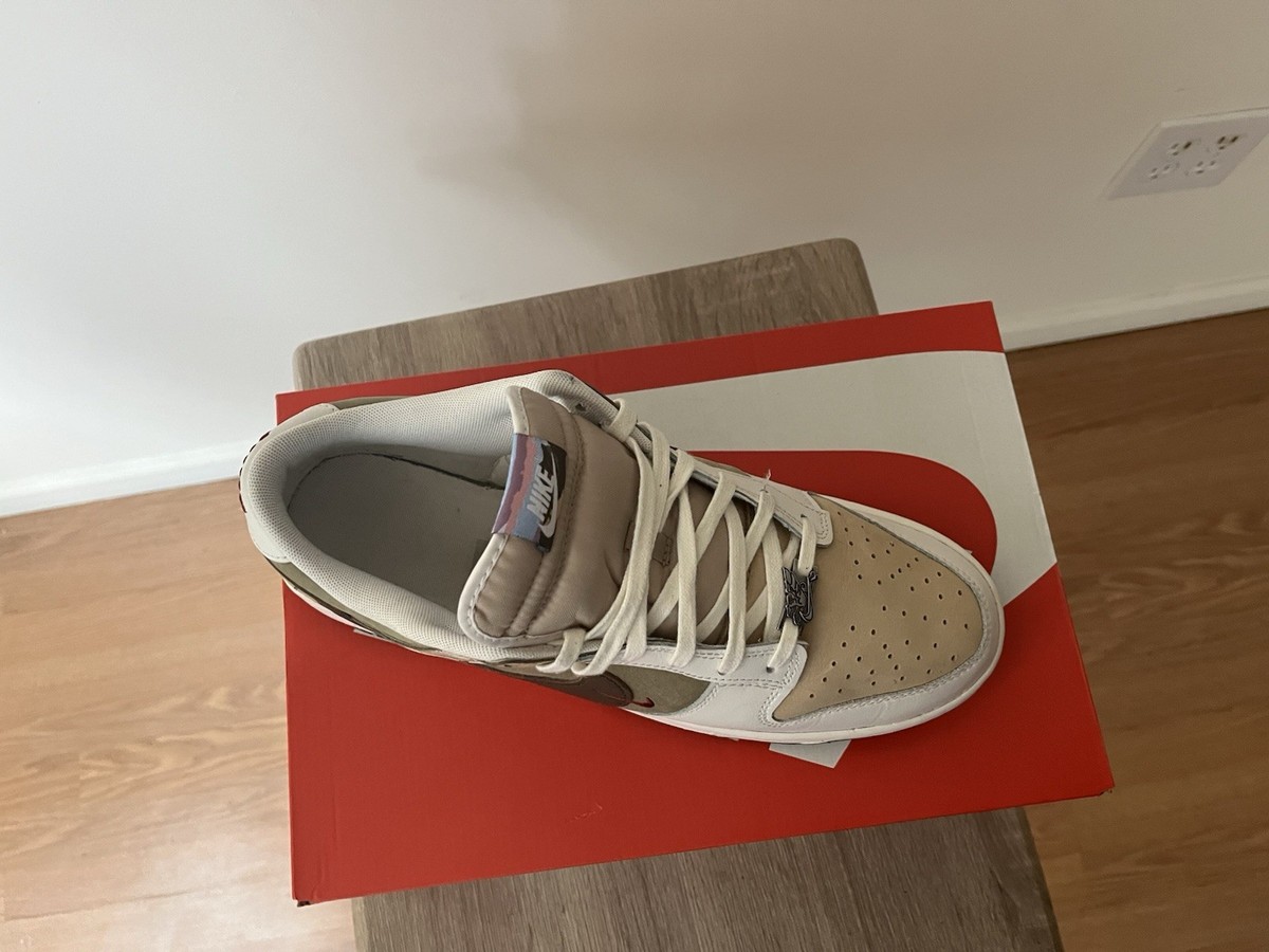Nike Dunk Low Paisley Men's Sneakers Beige Olive White Black Low Top Lace Up — product photo 6 of 6