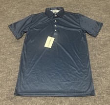Collars  Co Men  s Small Blue Geometric Dress Collar Polo Shirt Stretch NWT