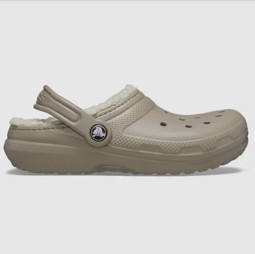 Crocs Classic Lined Clogs Mushroom/Bone Toddlers Size UK C4 *REFSSS670
