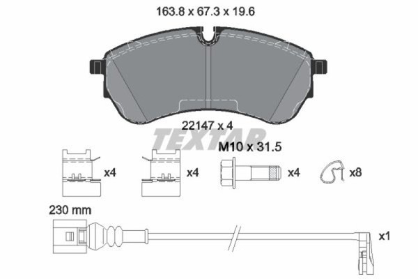 Textar BremsbeläGe Bremsbelagsatz BremsklöTze Q+ Vorne 2214703-image