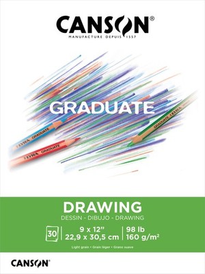 Canson Graduate Series Drawing Pad 9''X12''-30 Sheets - 1250P036