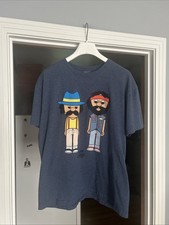 Cheech & Chong  Blue Cartoon Graphic Shirt XL