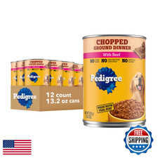 Pedigree 13.2oz Adult Wet Dog Food Beef Chopped Ground Dinner 12-Pack