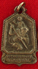 Vintage SAINT CHRISTOPHER Medal I AM A CATHOLIC NOTIFY A PRIEST Catholic Medal