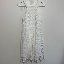 City Studio White Lace Sleeveless Dress Size 5 Handkerchief Hem