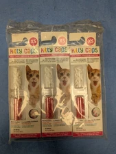 Kitty Caps Nail Caps for Cats Pure White and  Coral Red, 3 Pack.  Free Shipping.