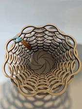 Baltic By Design Laser Spiral Cut Wood Votive Candle Holder -9" - Made In Maine