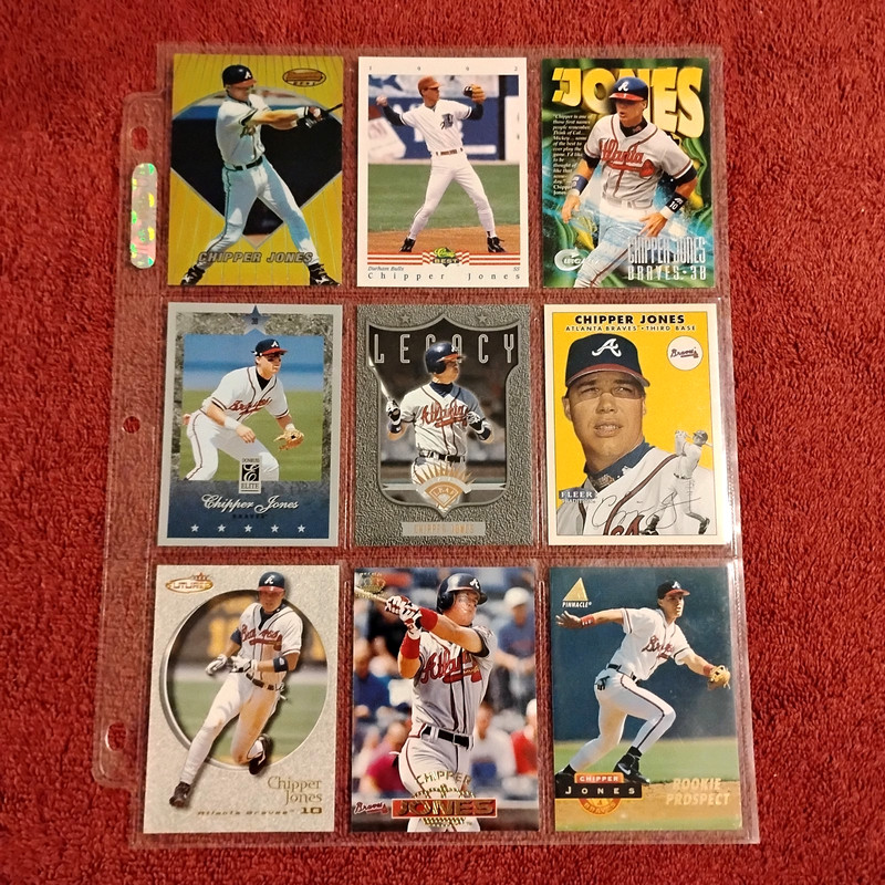 Chipper  Jones , 1992 - 2007 .  NM 20 card lot . Braves , 3B / LF.  MLB HOFer !