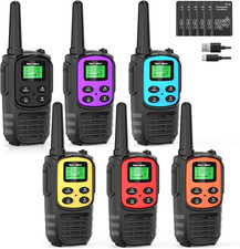 Walkie Talkies Long Range for Adults, Rechargeable Walkie Talkies 6 Pack with 22