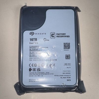 Seagate Exos X16 16TB Enterprise HDD ST16000NM001G Factory Recertified sealed