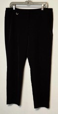 Adrianna Papell Pants Womens 12 Stretch Pull On Black Ankle Dressy Classic