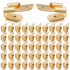 50 Pcs Piggyback Spade Connectors, 3 Way Adapter Dual Male to Single Female Bras