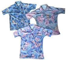 Vtg Lilly Dache Shirt Mens Medium Polyester Short Sleeve 60s 70s Disco -3 Shirts