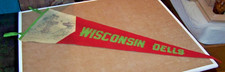 Wisconsin Dells Pennant 35" old Felt Stitched 1910s 1920s Bloom Bros Art Deco WI
