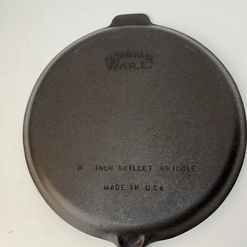 Vintage 11 Inch Cast Iron Wagner Ware Skillet Griddle Made In USA Restored