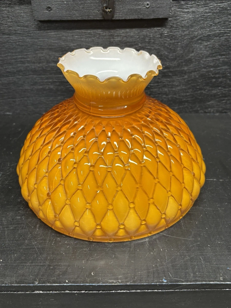 ライト・ランタン Amber Diamond pattern Lamp Shade Vintage Amber