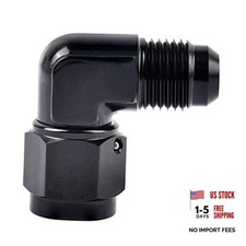 Female to Male Flare Swivel Fitting Adapter Aluminium Black 6AN 90 Degree