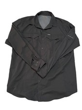 Columbia Silver Ridge Lite Shirt Mens Black Lined Omni-Shade Collared Button-Up