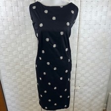 Amanda Smith Woman Black Daisy Embroidered Cotton Sheath Dress Plus Size 20W