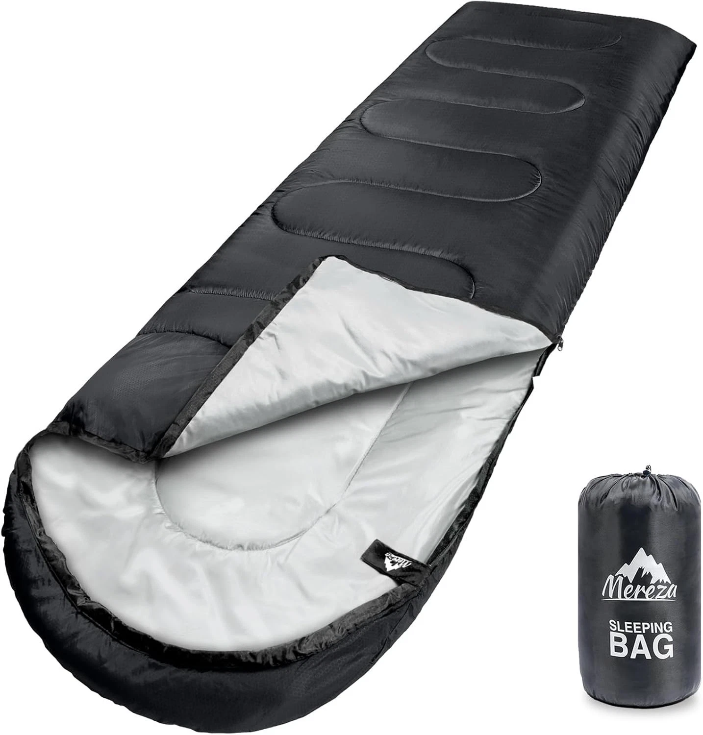 MEREZA Sleeping Bag for Adults Black